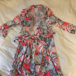 tie-front ocean-patterned dress